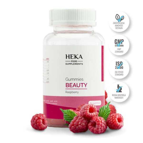 Beauty gummies raspberry 60 Nutritivnih Gumenih Bombona za Kosu, Kožu i Nokte