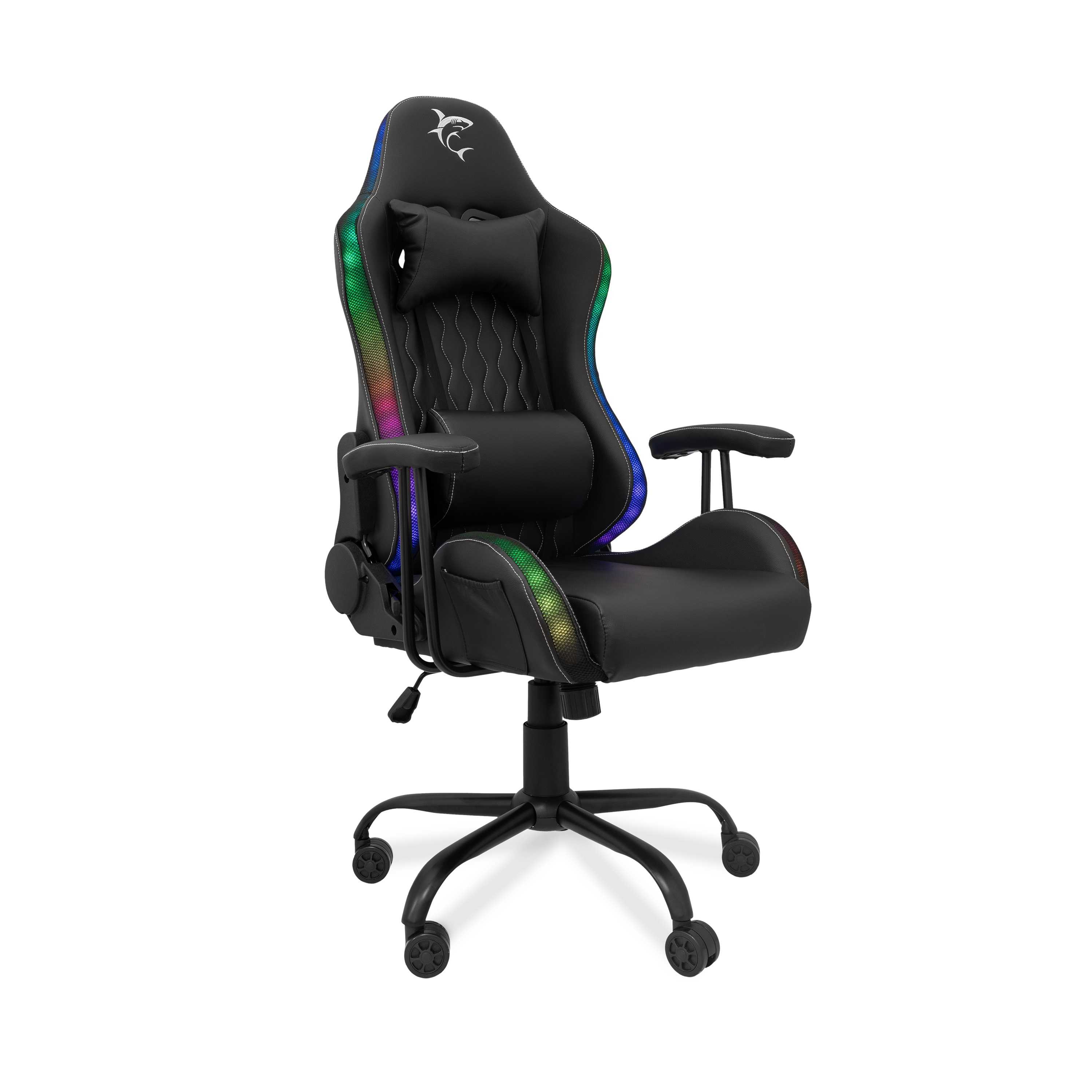White Shark GAMING STOLICA INDIANAPOLIS Crna RGB LED Osvjetljenje Ergonomski dizajn